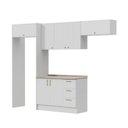 Ver imagem 4 de Cozinha Planejada 5 Peças 3 Aéreo 1 Balcão com Tampo 1 Kit Lateral Marselha CabeCasa MadeiraOriginals Branco