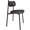 Ver imagem 1 de Cadeira Estofada para Sala de Jantar Astrid Preto C01 Linho Preto Courino Café - Lyam Decor