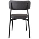 Ver imagem 2 de Cadeira Estofada para Sala de Jantar Astrid Preto C01 Linho Preto Courino Café - Lyam Decor