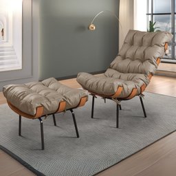 Poltrona para Sala de Estar com Puff Costela - 2