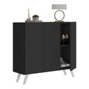 Ver imagem 2 de Sapateira Retrô 3 Portas Nina Multimóveis MP6018 Preta/Branca