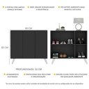 Ver imagem 3 de Sapateira Retrô 3 Portas Nina Multimóveis MP6018 Preta/Branca