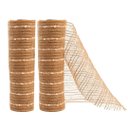 Ver imagem 1 de Kit 2 Telas Decorativa Fita Natal Malha Tule Sisal Flocos de Algodão 26cm X 5 Metros – Magizi