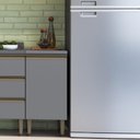 Ver imagem 2 de Balcão Simples Greta 40 Cm com 1 Porta 1 Prateleira - Casajá - Cinza