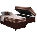 Ver imagem 1 de Cama Box Baú Solteiro: Colchão Molas Anjos Superlastic Duo Sono + Base CRC Courano Brown(88x188)
