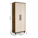 Ver imagem 2 de Armário Organizador Villa Aurora 2 Portas MDF 82cm Malbec Off White Casah