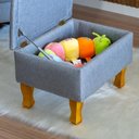 Ver imagem 6 de Poltrona de Amamentação Fixa com Pés de Madeira e Puff Baú Xodó Larbelle Linho