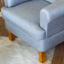 Ver imagem 3 de Poltrona de Amamentação Fixa com Pés de Madeira e Puff Baú Xodó Larbelle Linho