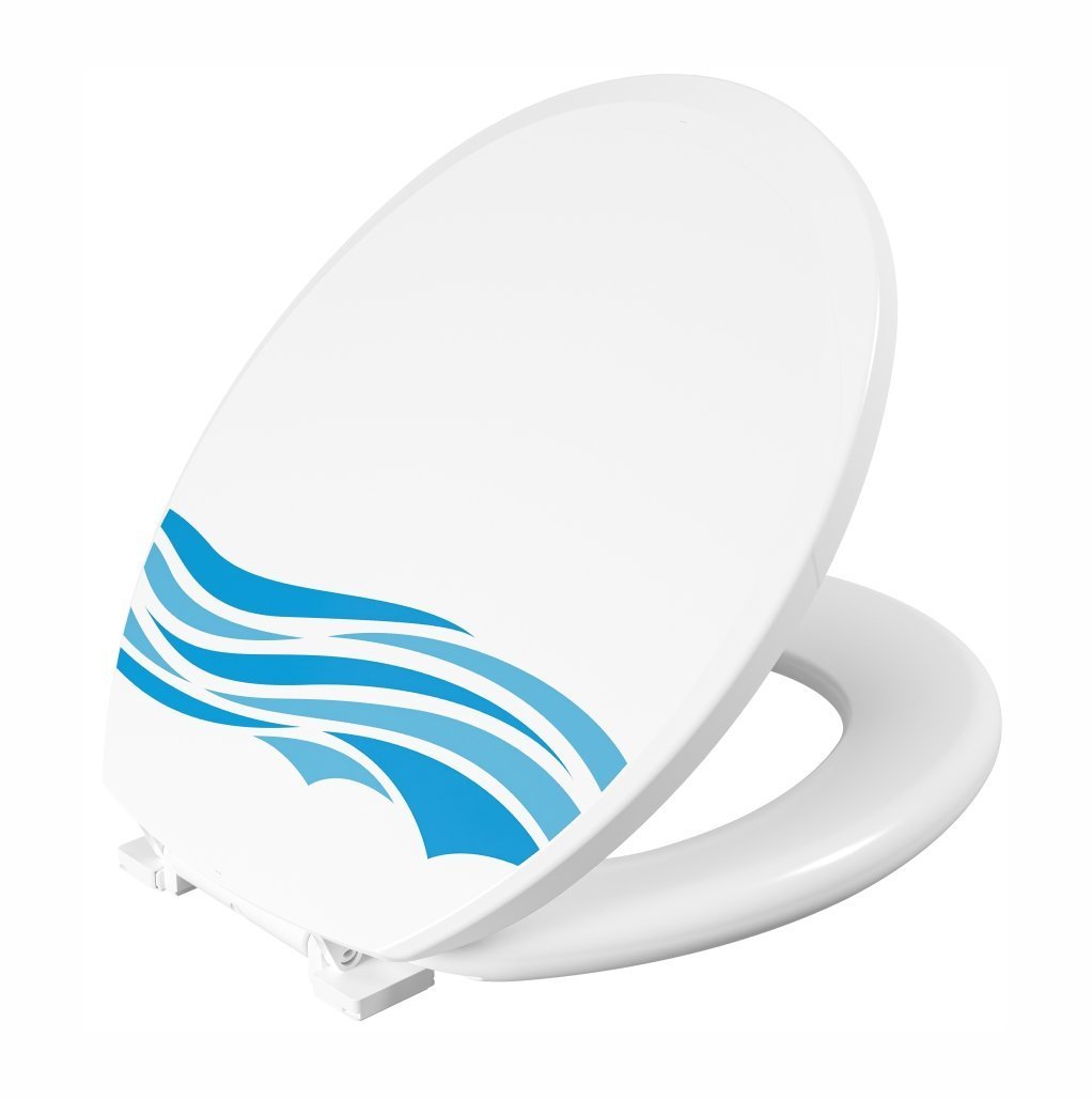 Assento Sanitário Almofadado Oval Decorado Branco Onda Astra TPK2/D - 2