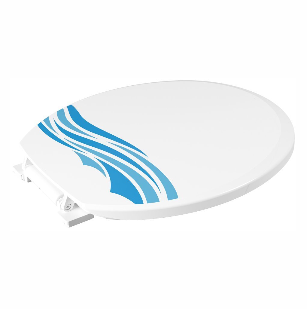 Assento Sanitário Almofadado Oval Decorado Branco Onda Astra TPK2/D - 3