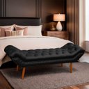 Ver imagem 1 de Puff Recamier Clássico Retrô Roma Casal 140cm Corino - Sofa Store:corino Preto