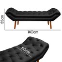 Ver imagem 5 de Puff Recamier Clássico Retrô Roma Casal 140cm Corino - Sofa Store:corino Preto