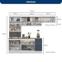 Ver imagem 3 de Cozinha Completa Modulada Americana com Vidro Reflecta 4 Peças Yescasa