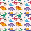 Ver imagem 3 de Papel de Parede Infantil - Dinossauros Coloridos 2 Arte Destaque 3,50 Metros