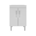 Ver imagem 4 de Tanque de Lavanderia com Gabinete 45L de Mármore para Lavar Roupas 2 Portas T00D601 Branco - Ozini