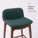 Ver imagem 3 de Kit 03 Banquetas Altas Arabella Madeira Maciça Estofada Encosto Curvo Linho Verde - Desk Design