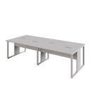 Ver imagem 6 de Mesa de Escritório Plataforma 4 Pessoas 2,70m Cz Pés Metal Cor:cinza
