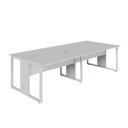 Ver imagem 2 de Mesa de Escritório Plataforma 4 Pessoas 2,70m Cz Pés Metal Cor:cinza