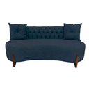 Ver imagem 2 de Sofá 2 Lugares Orgânico Curvo Tókio 150cm Couro Azul Marinho