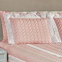Ver imagem 2 de Kit Colcha Madalene Queen Micropercal 200 Fios 5 Peças - Rosê