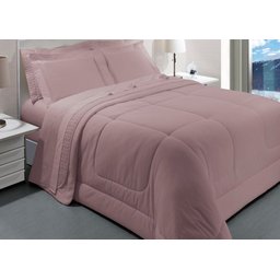 Edredom Casal Kacyumara 300 Fios Percal 100% Algodão Satinee In Rose - 2