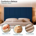 Ver imagem 2 de Cabeceira Classic Casal 140cm para Quarto Cama Decorativa Moderna Elegante Suede Azul Marinho