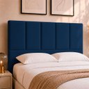 Ver imagem 1 de Cabeceira Classic Casal 140cm para Quarto Cama Decorativa Moderna Elegante Suede Azul Marinho
