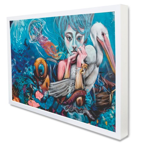 Quadro Decorativo Caixa Grafite Arte  Tacolado Moldura Caixa Alta 4,5cm Madeira com Vidro 30 X 40cm