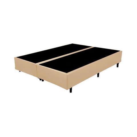 Base Box Casal Bipartido Bege Sintético 30x138x188