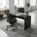 Ver imagem 1 de Mesa Escrivaninha Retangular F5 Office Co Moderno MDF-MDP 100cm Preto