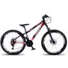 Bicicleta Aro 26 Dropp X Freeride 21 Marchas Aros Jumpmax DH Freio a Disco:Preto/Cinza-Vermelho - 3