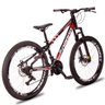 Bicicleta Aro 26 Dropp X Freeride 21 Marchas Aros Jumpmax DH Freio a Disco:Preto/Cinza-Vermelho - 1