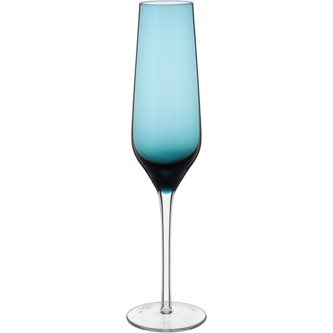 Jogo 2 Peças Taça de Vidro 195ml Azul 26x7x7cm Vinho Água Espumante Champagne