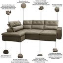 Ver imagem 4 de Sofá 3 Lugares Retrátil Reclinável Chaise Esquerdo 258cm Bergen F04 Veludo Amêndoa - Lyam Decor