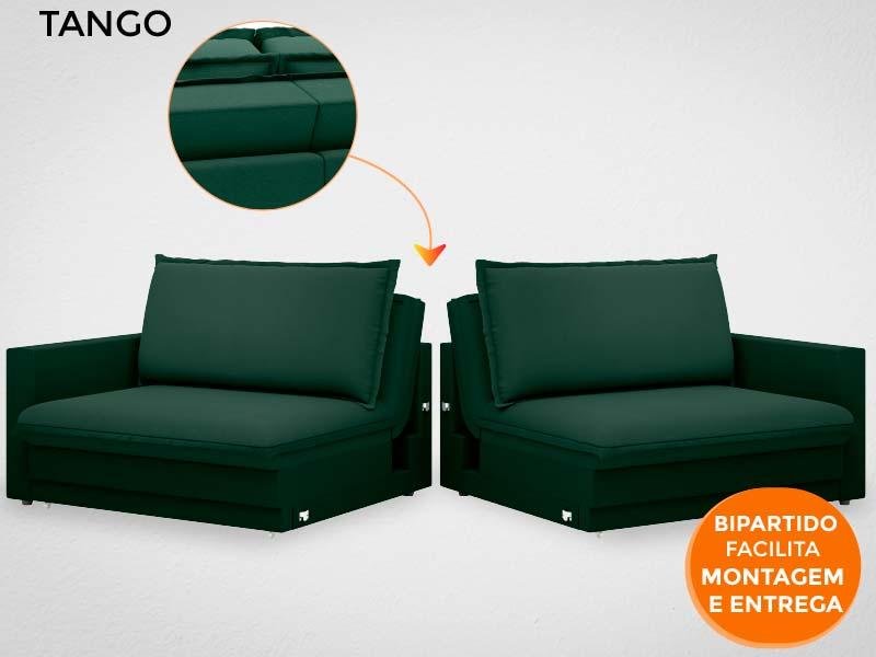 Sofá Tango 2,60M Sem Caixa, Retrátil e Reclinável Velosuede Verde - Netsofás - 8