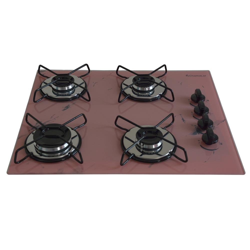 Cooktop 4bocas Ultra Chama 127/220v Marmo Rosa