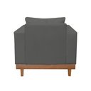 Ver imagem 5 de Kit 2 Poltronas Living + Sofá 3 Lugares Base Madeira Suede Cor:cinza