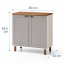 Ver imagem 3 de Balcão 2 Portas Americano Provençal 100% MDF com Tampo Iluminata Cinza/Branco/Fendi/Ébano