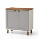 Ver imagem 2 de Balcão 2 Portas Americano Provençal 100% MDF com Tampo Iluminata Cinza/Branco/Fendi/Ébano