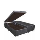 Ver imagem 2 de Base Box Baú Casal Luxo Blindado Bipartido AColchoes Suede Cinza 49x138x188