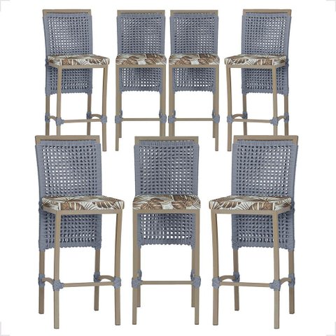 7 Banqueta em Alumínio Roma Fendi Corda Náutica Tecido 6
