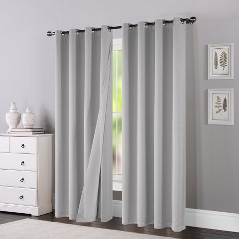 Cortina de Tecido Voil Semi Blackout Boston Cinza 2,60x2,30m Pemogo