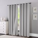Ver imagem 1 de Cortina de Tecido Voil Semi Blackout Boston Cinza 2,60x2,30m Pemogo