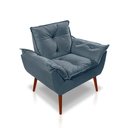 Ver mais imagens de Kit C-02 Poltronas Opala + 01 Puff Redondo Danny Suede Azul Turquesa