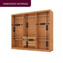 Ver imagem 5 de Guarda-Roupa Casal 100% MDF 3 Portas de Correr com 4 Gavetas Chile Marrom/Marromle