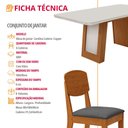 Ver imagem 6 de Mesa de Jantar Carolina 180cm Tampo MDF Vidro Canto Copo com 6 Cadeiras Copper