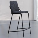 Ver imagem 2 de Kit 02 Banquetas Alta Bar Cozinha Sala de Jantar Loft Preto C01 Bouclê Nuvem - Lyam Decor