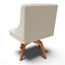 Ver imagem 7 de Kit 6 Cadeiras Estofadas para Sala de Jantar Base Giratória de Madeira Lia Sintético Bege - Ibiza