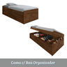 Cama Solteiro com Bau Interno Embutido Pratica Reforçada Camila Mdf/mpd Framar Malbec - 5