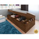 Ver imagem 1 de Cama Solteiro com Bau Interno Embutido Pratica Reforçada Camila Mdf/mpd Framar Malbec